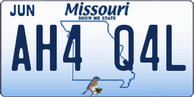 MO license plate AH4Q4L