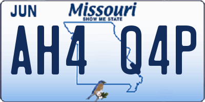 MO license plate AH4Q4P