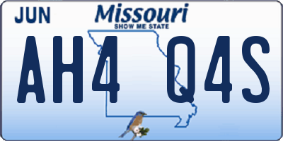 MO license plate AH4Q4S