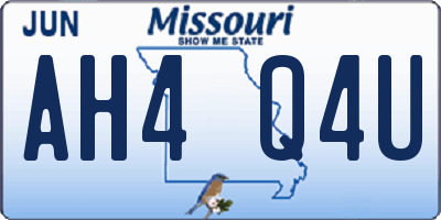 MO license plate AH4Q4U