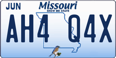 MO license plate AH4Q4X