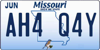 MO license plate AH4Q4Y