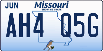 MO license plate AH4Q5G