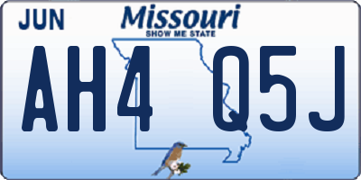 MO license plate AH4Q5J