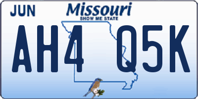 MO license plate AH4Q5K