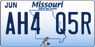 MO license plate AH4Q5R