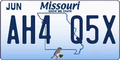 MO license plate AH4Q5X