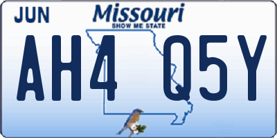 MO license plate AH4Q5Y