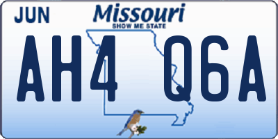 MO license plate AH4Q6A