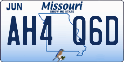 MO license plate AH4Q6D