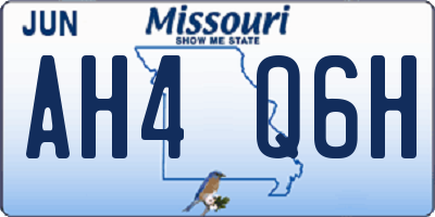 MO license plate AH4Q6H