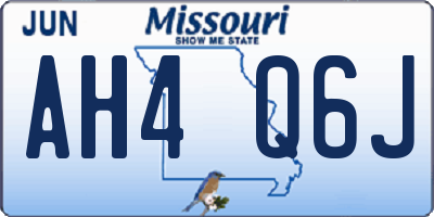 MO license plate AH4Q6J