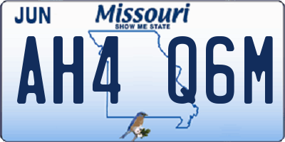 MO license plate AH4Q6M