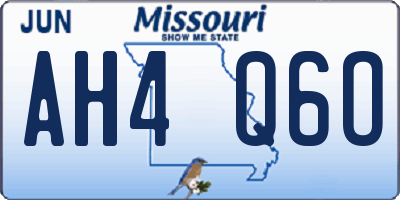 MO license plate AH4Q6O