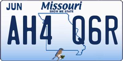 MO license plate AH4Q6R