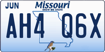 MO license plate AH4Q6X