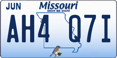 MO license plate AH4Q7I