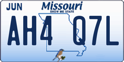 MO license plate AH4Q7L