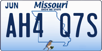 MO license plate AH4Q7S