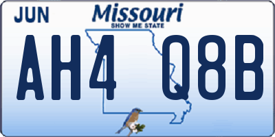 MO license plate AH4Q8B