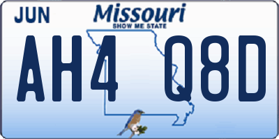 MO license plate AH4Q8D