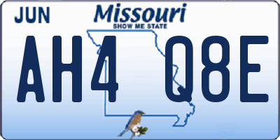 MO license plate AH4Q8E