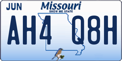 MO license plate AH4Q8H