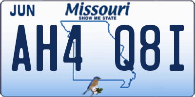 MO license plate AH4Q8I