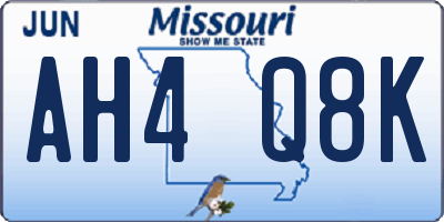 MO license plate AH4Q8K