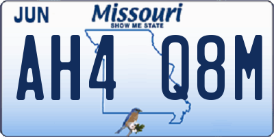 MO license plate AH4Q8M