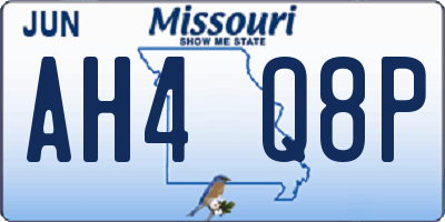 MO license plate AH4Q8P