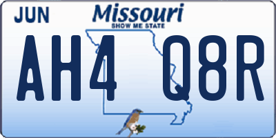 MO license plate AH4Q8R