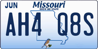MO license plate AH4Q8S