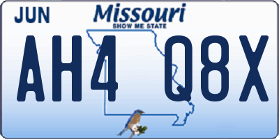 MO license plate AH4Q8X
