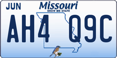 MO license plate AH4Q9C