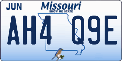 MO license plate AH4Q9E