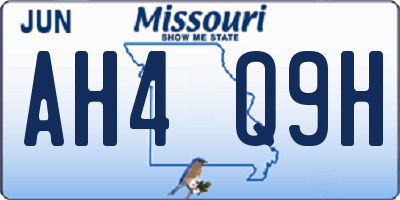 MO license plate AH4Q9H