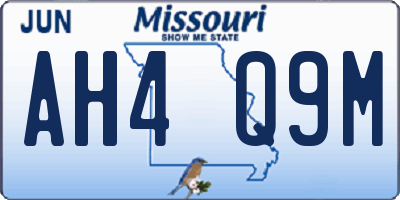 MO license plate AH4Q9M