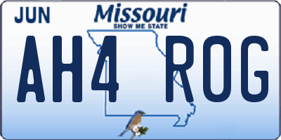 MO license plate AH4R0G