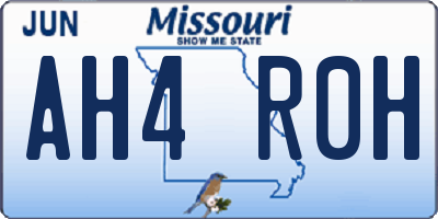 MO license plate AH4R0H