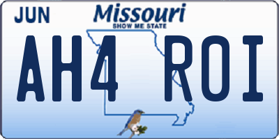 MO license plate AH4R0I