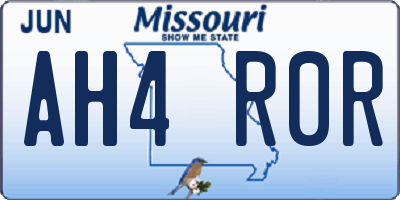 MO license plate AH4R0R