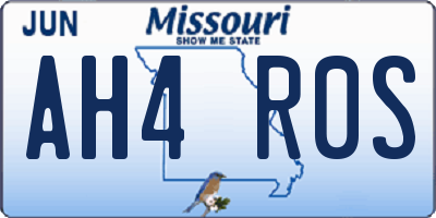 MO license plate AH4R0S