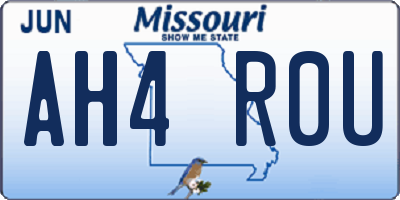 MO license plate AH4R0U