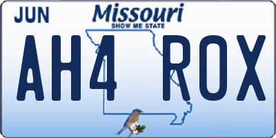 MO license plate AH4R0X