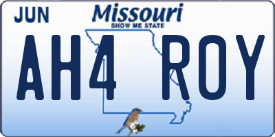 MO license plate AH4R0Y