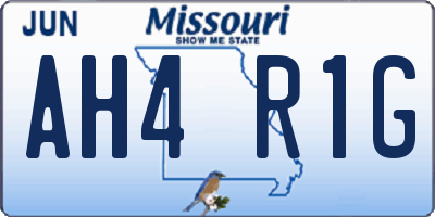 MO license plate AH4R1G