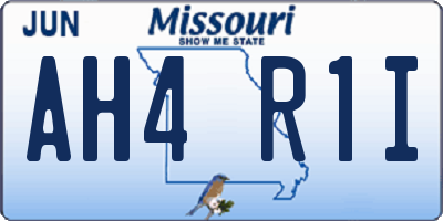 MO license plate AH4R1I