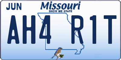 MO license plate AH4R1T