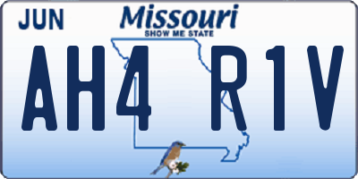 MO license plate AH4R1V
